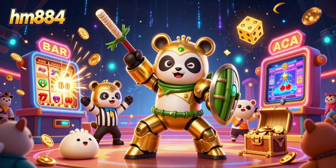 Play exciting casino games in hm884's vibrant, 3D jungle scene bursting with jackpots and fun!