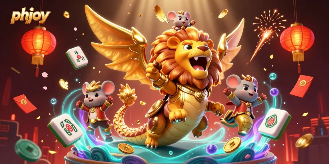 Engage in thrilling gameplay at phjoy with a dynamic 3D casino fantasy scene featuring a roaring chimera.