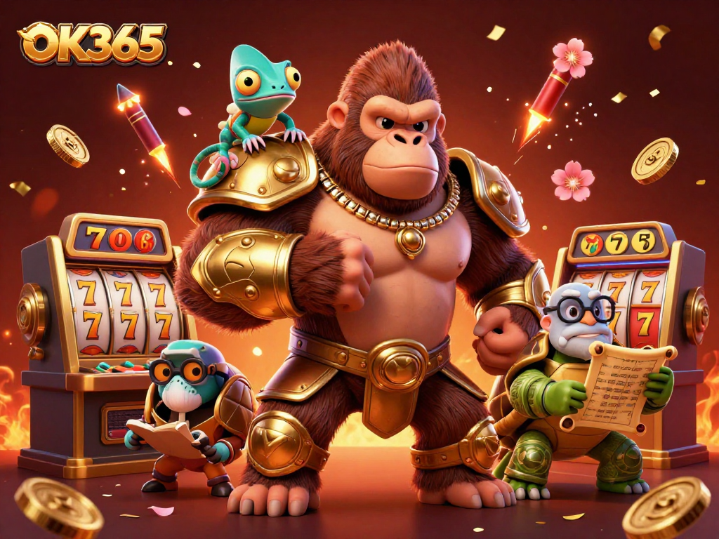 Engage in thrilling gameplay with OK365, featuring 3D characters and dynamic gambling elements.