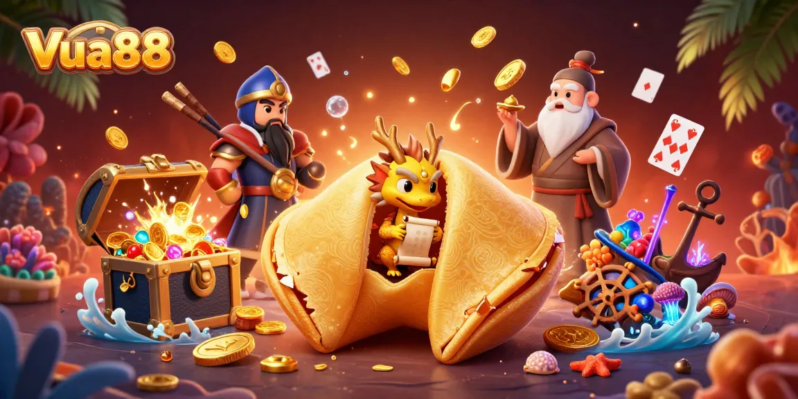 Experience winning thrills at Vua88's vibrant casino scene packed with gold and game elements.