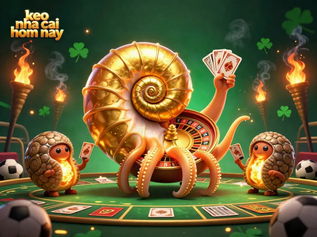 Engage with exciting sports betting action on keo nha cai hom nay, featuring a dynamic 3D nautilus character.