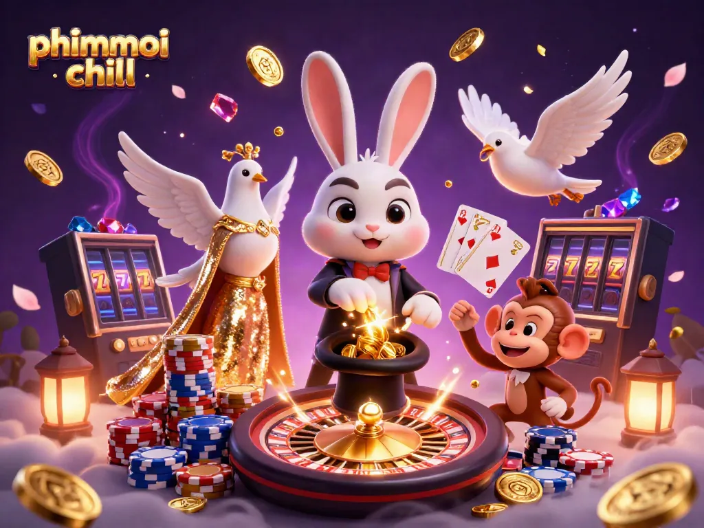 Engage with phimmoi chill and experience the magic of a cartoon casino scene filled with coins, cards, and excitement.