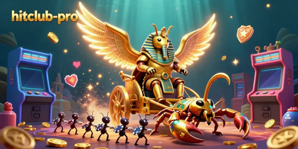 Engage in thrilling gameplay with hitclub-pro's enchanting golden characters and vibrant casino elements.