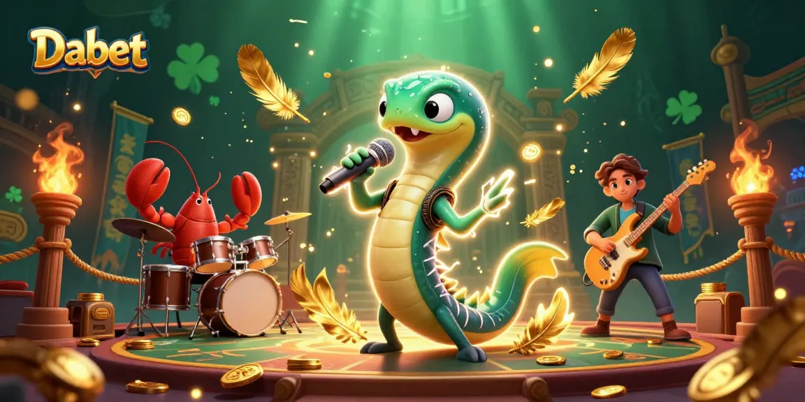 Dabet showcases an electrifying underwater casino scene with a DJ electric eel and vibrant characters.