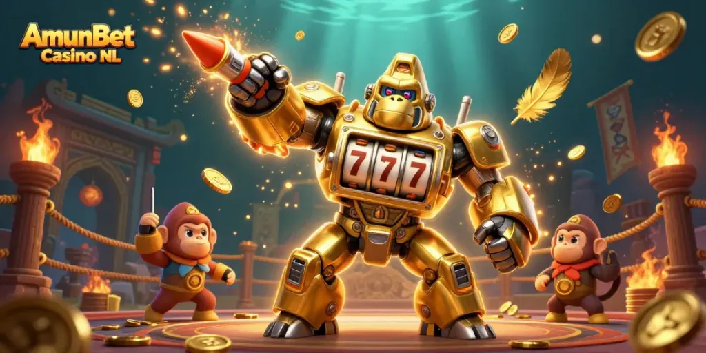 AmunBet Casino NL biedt spannende kansen met een 3D-mechanische gorilla en andere casinospellen.