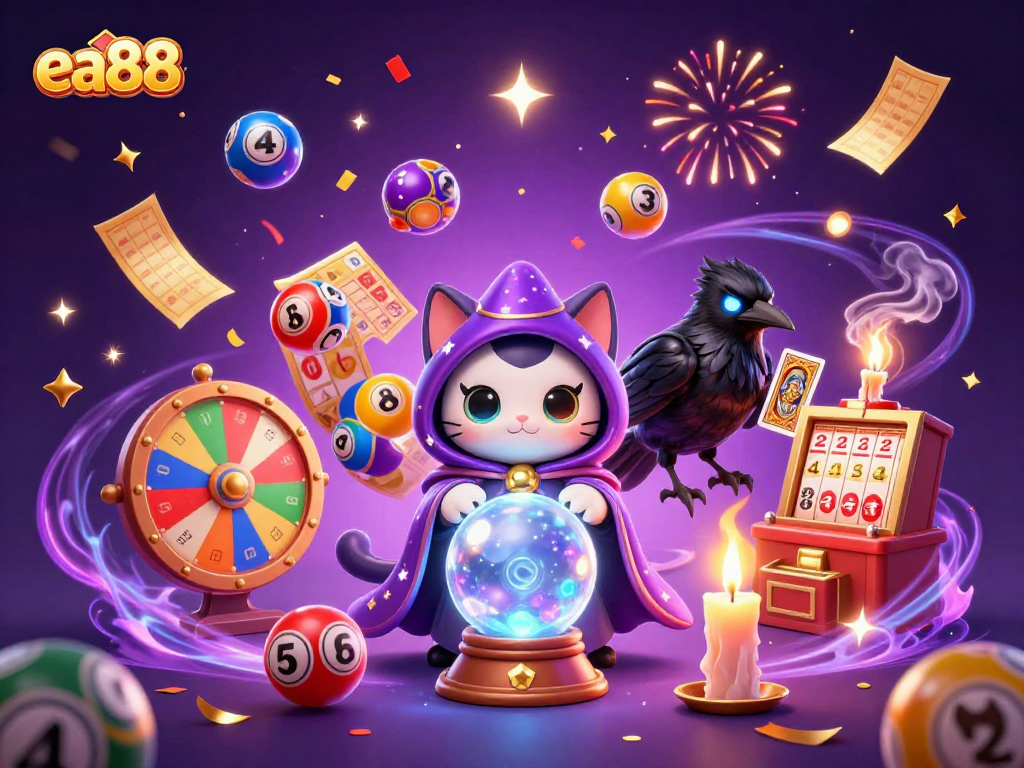 Experience exhilarating wins with ea88's vibrant gaming elements in an enchanting casino scene.