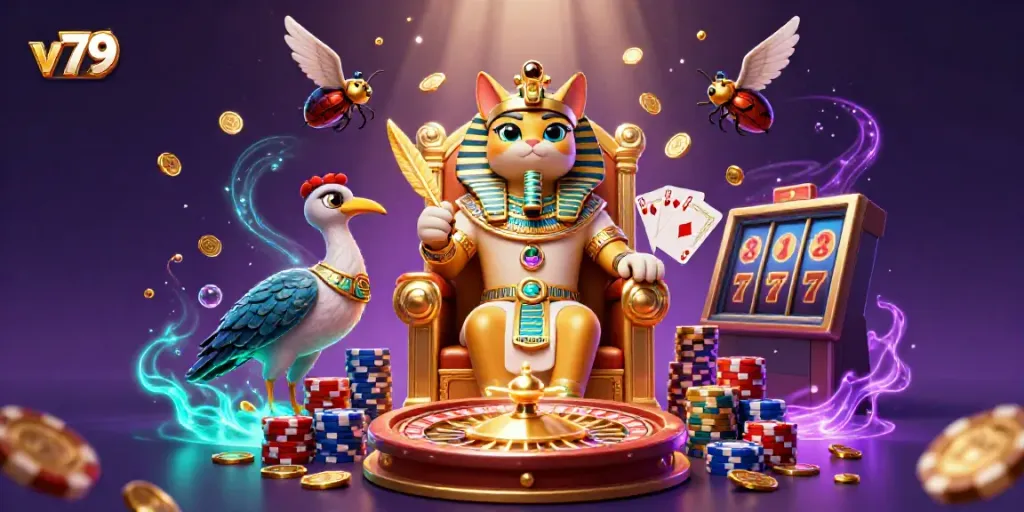 Engage with vibrant casino adventures featuring the pharaoh cat, vibrant coins, and the brand v 79.
