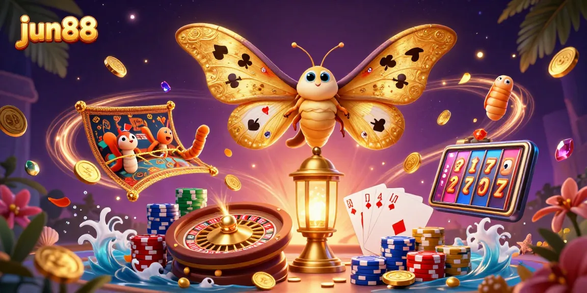 Experience excitement with jun88's vibrant casino scene featuring golden gameplay elements and rich visual detail.
