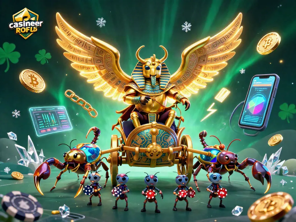 Experience the excitement of casinoer uden ROFUS with a vibrant 3D illustration showcasing rich game elements.