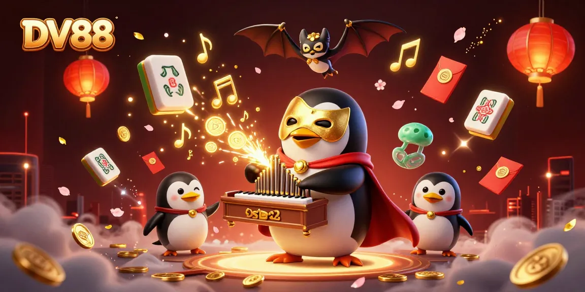 Experience thrilling gameplay at DV88 with a vibrant 3D casino scene featuring animated characters and casino elements.