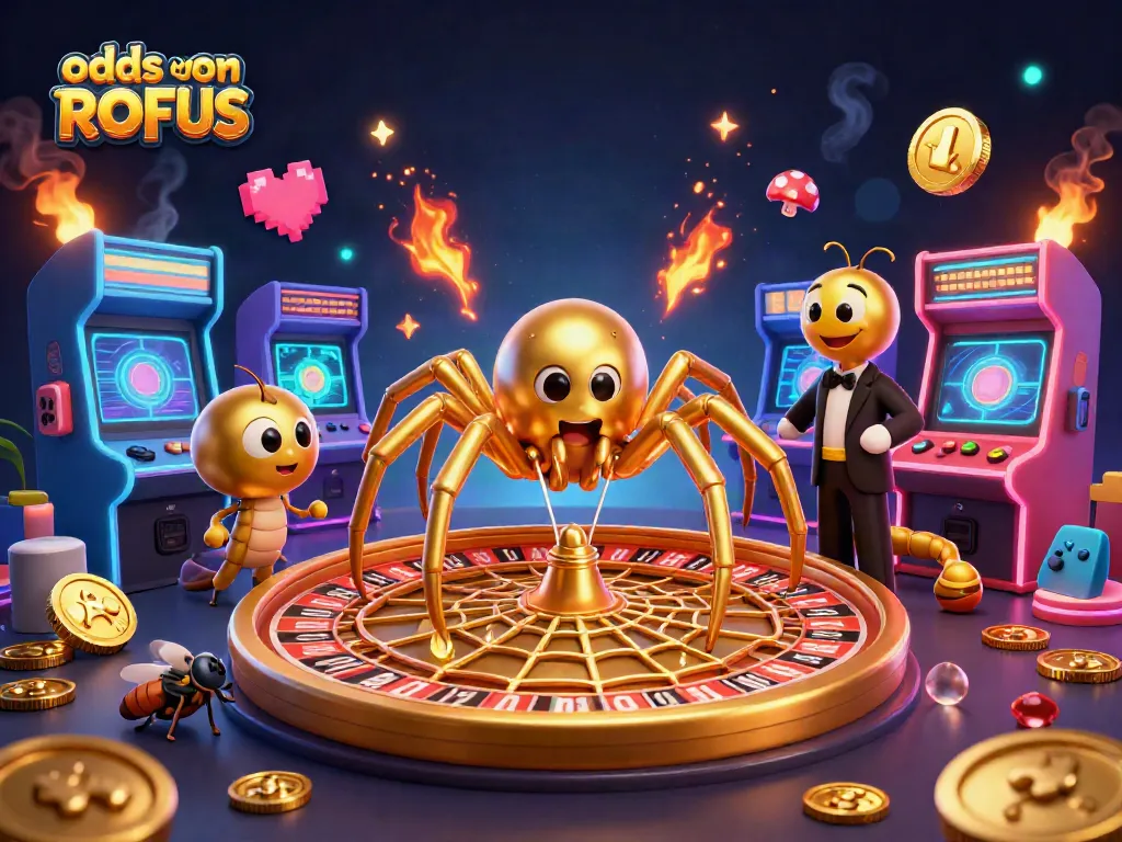 Experience dynamic betting action with odds uden om ROFUS illustrated in a 3D casino-themed scene.