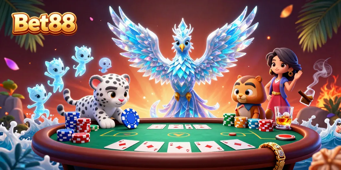 Bet88 offers exciting gameplay with poker elements and a captivating 3D scene filled with enchanting characters.