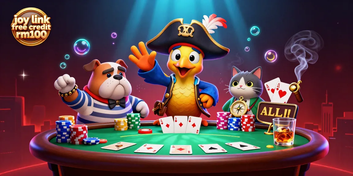 Engage with joy link free credit rm100 on an exciting poker adventure with colorful characters