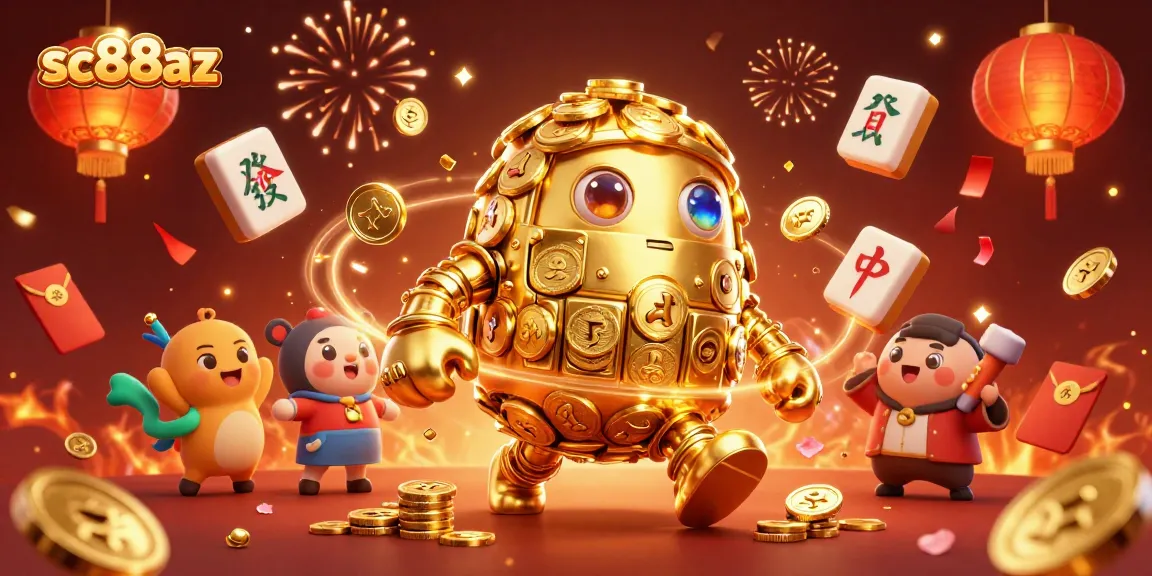 Experience the vibrant excitement of sc88az with a golden golem and casino elements.