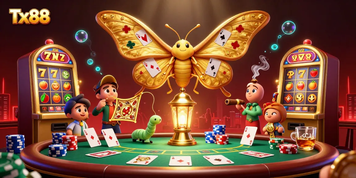 Experience the thrill of Tx88 casino action with a vibrant, detailed illustration showcasing rich gaming elements.