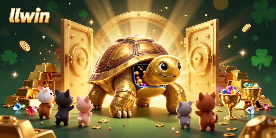 Experience exciting gambling adventures with llwin as animated characters enjoy a golden treasure-filled casino scene.