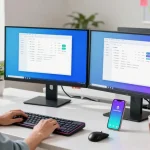 使用搜狗输入法的现代办公环境，展示用户个性化输入界面与工作空间。