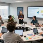 Inclusietraining workshop met diverse deelnemers in een moderne vergaderruimte.