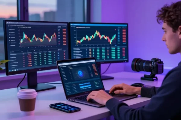 Using the PulseChain Bridge to transfer cryptocurrencies in a modern tech workspace