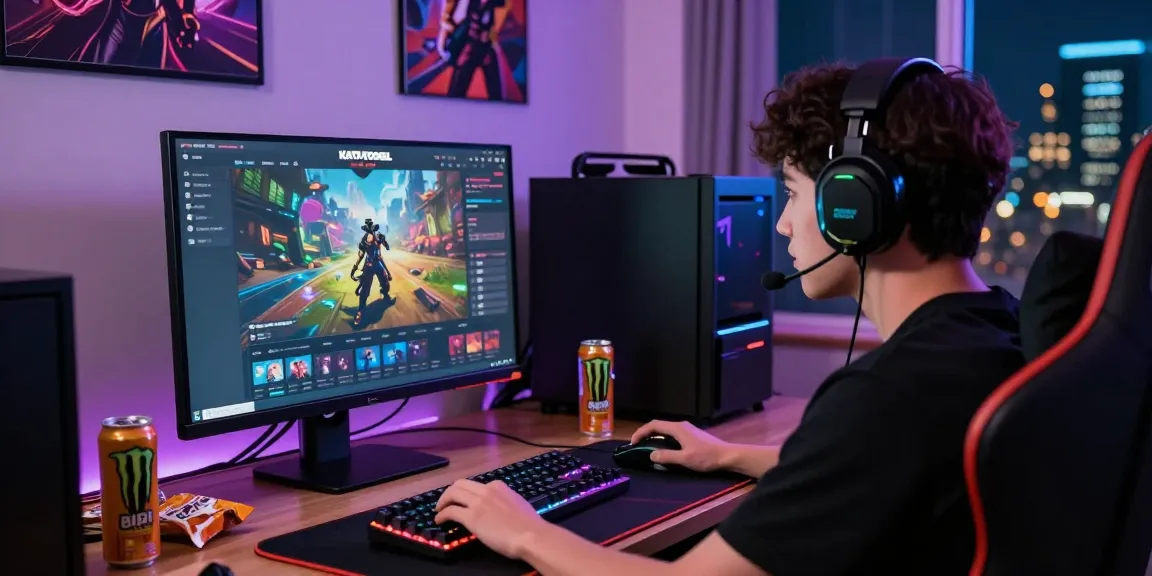 Akses link login resmi KATATOGEL dalam suasana gaming yang dinamis dengan pemain fokus dan peralatan gaming modern.
